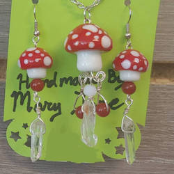 Amanita Quartz Carnelian Jewelry Set