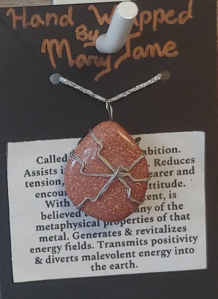 Wire Wrapped Goldstone Crystal