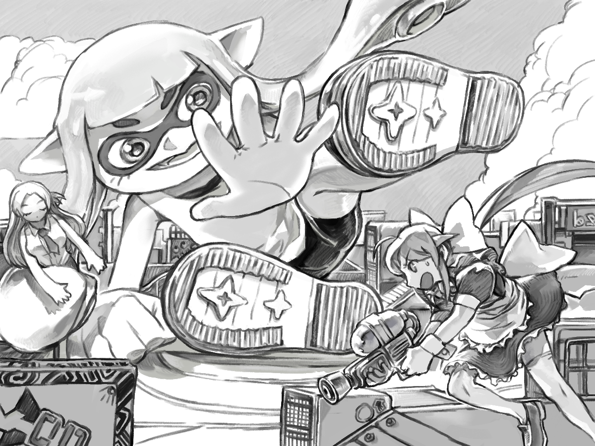 Colossal Inkling Giantess Inkling (Black And White Ver) by kindaichi109 on DeviantArt