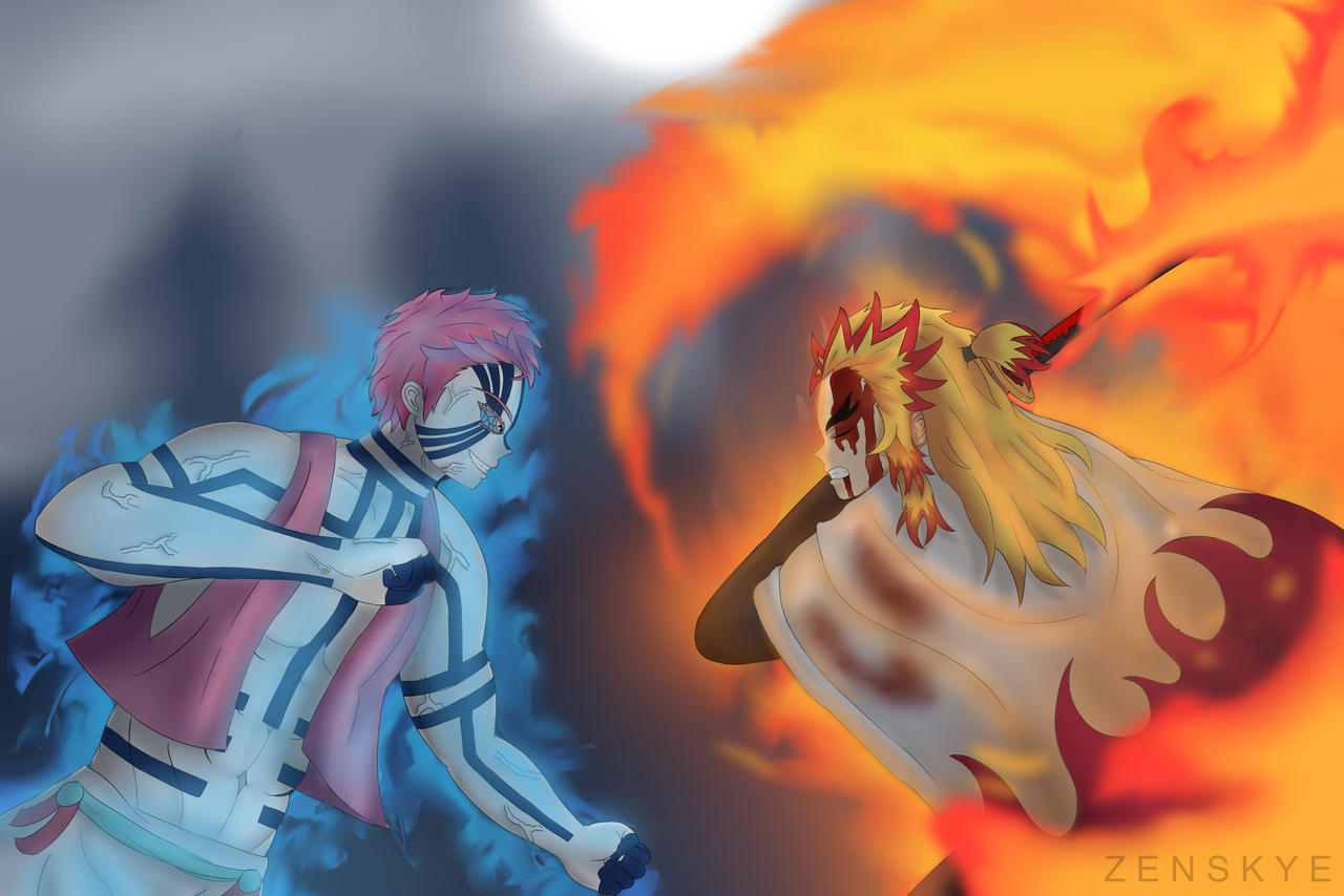 Rengoku Vs Akaza By Zenskye On Deviantart Rengoku Vs Akaza By Zenskye On Deviantart