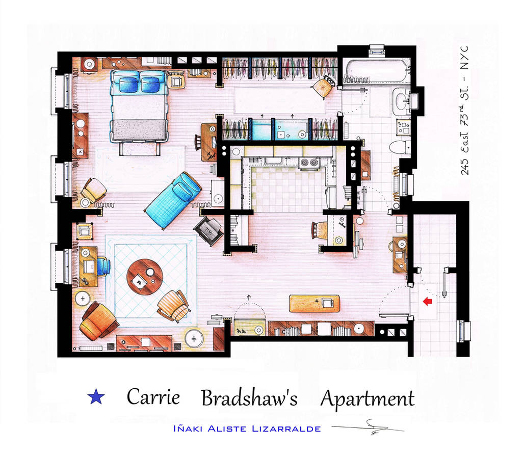 Carrie Bradshaw apartment from Sex and The City by nikneuk