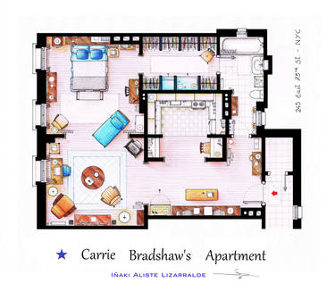 Carrie Bradshaw apartment from Sex and The City