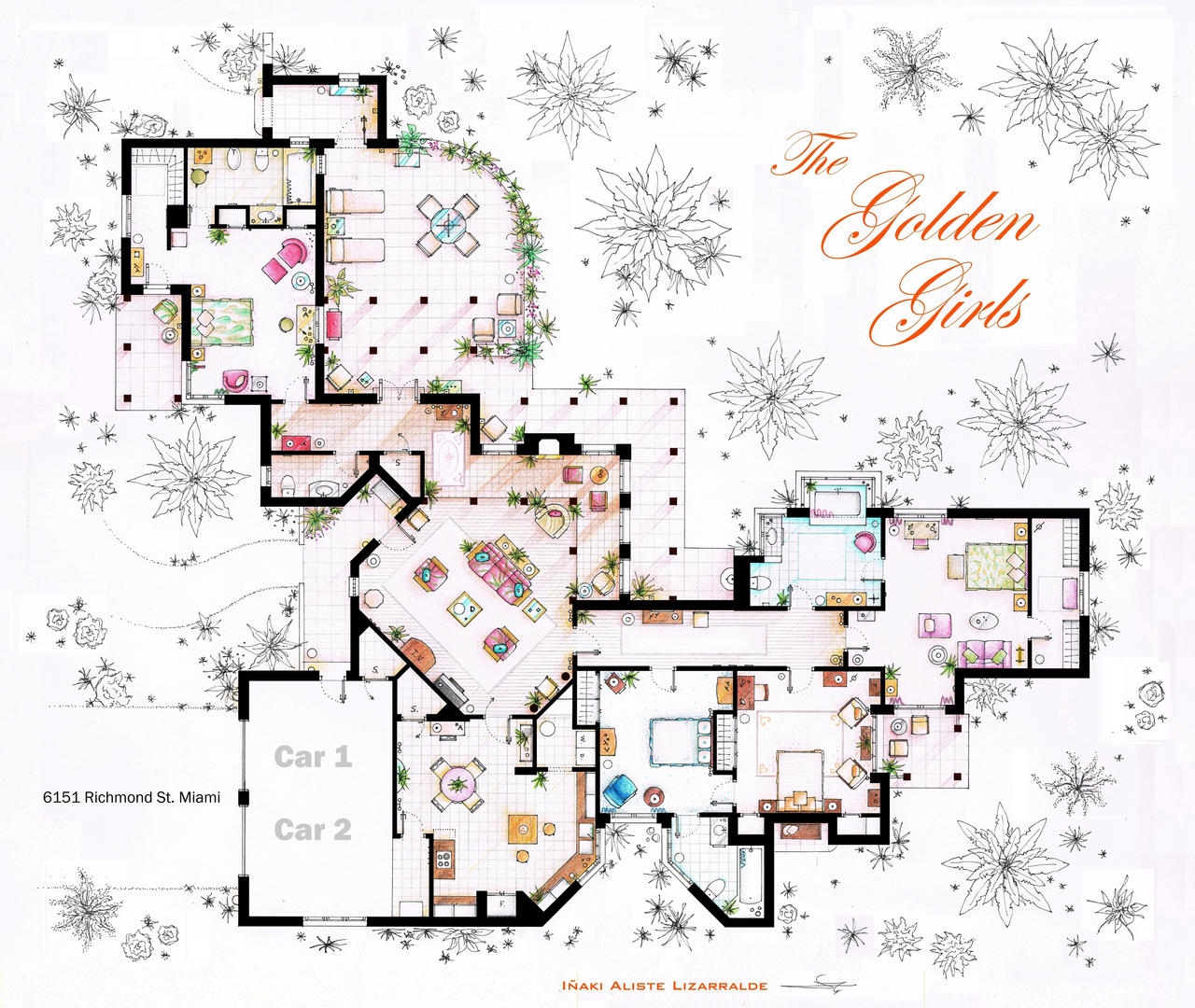 The Golden Girls House floorplan v.2