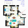 Jerry Seinfeld Apartment floorplan (Updated)