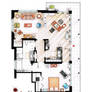 Floorplan of Dexter Morgan's Apartment v.1