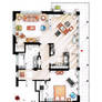 Floorplan of Dexter Morgan's Apartment v.2