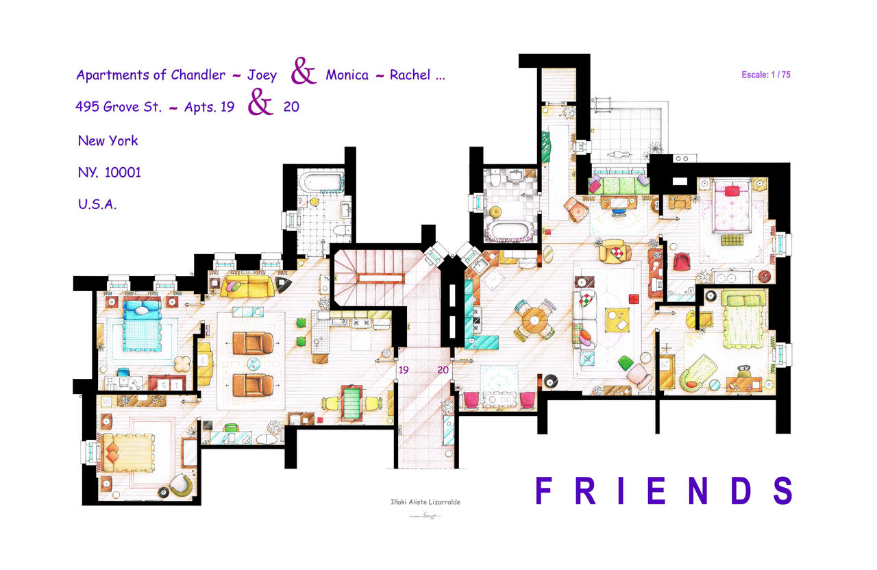 Friends Apartment S Floorplans New Version By Nikneuk On Deviantart