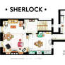 Floorplan of Sherlock Holmes apt. from BBCs series