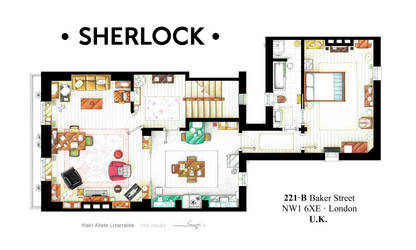 Floorplan of Sherlock Holmes apt. from BBCs series
