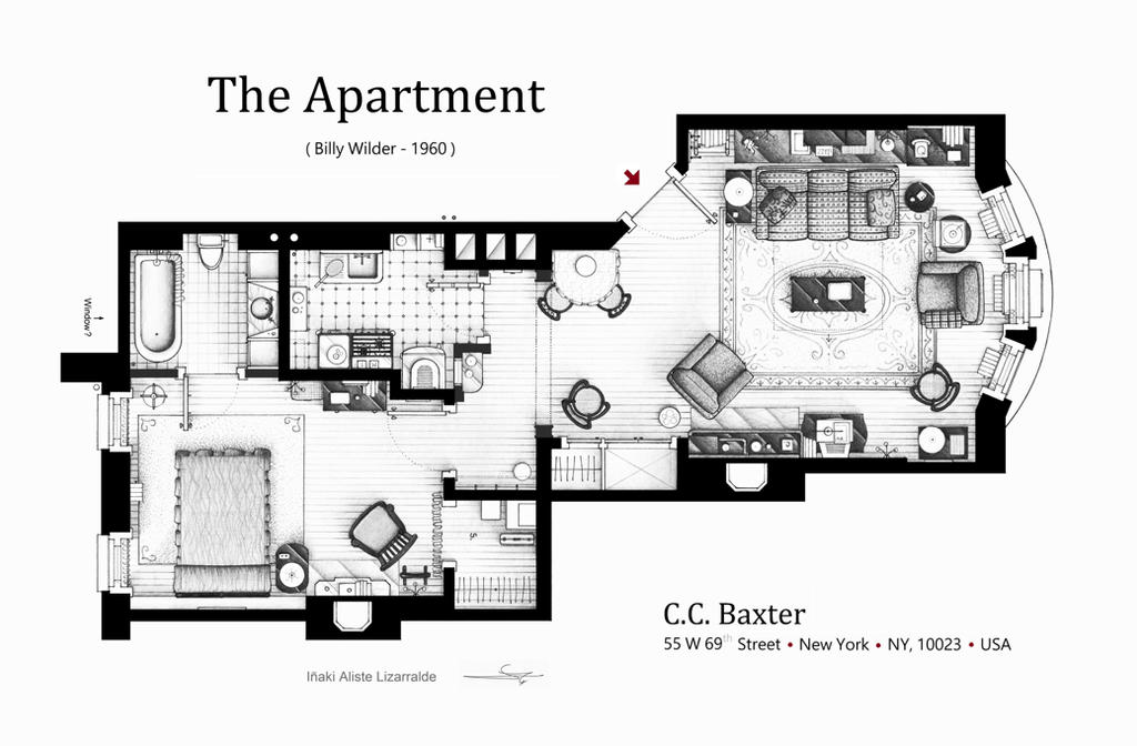 Floorplan Of C C Baxter S Apartment By Nikneuk On Deviantart