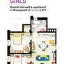 Floorplan of Hannah Horvath's apartment from GIRLS