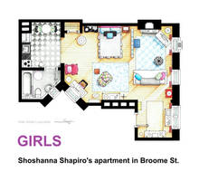 Floorplan of Shoshanna Shapiro's apt from GIRLS