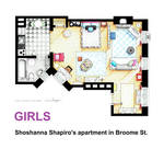 Floorplan of Shoshanna Shapiro's apt from GIRLS