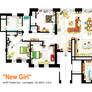 Floorplan of the loft/apartment from NEW GIRL.