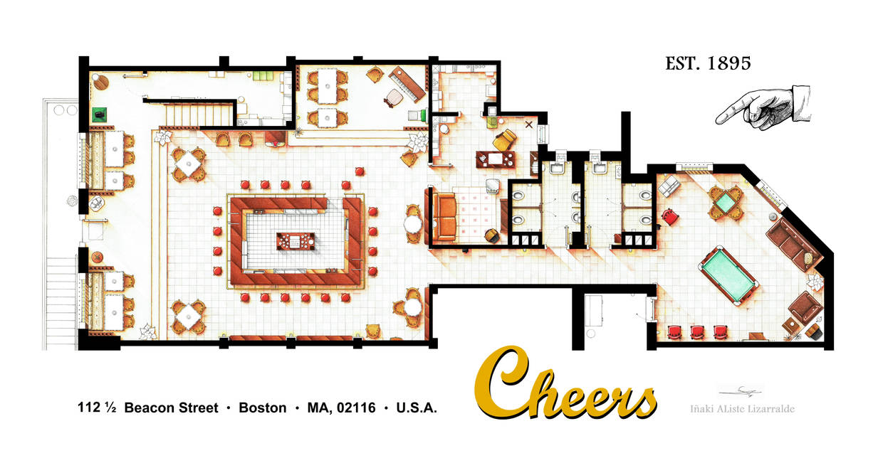 Floorplan of the bar CHEERS by nikneuk on DeviantArt