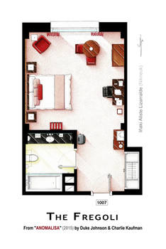 Floorplan of room 1007 from the movie ANOMALISA