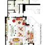Floorplan of the Central Perk from FRIENDS