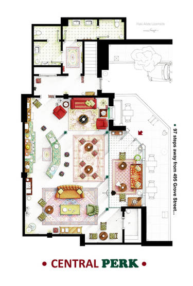 Floorplan of the Central Perk from FRIENDS