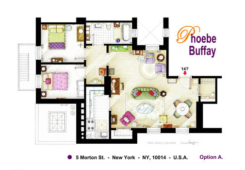 Floorplan of Phoebe's apartment - V1