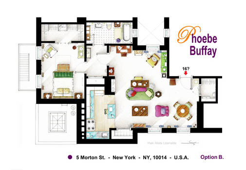 Floorplan of Phoebe's apartment - V2