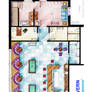 Floorplan of Moe's Tavern from THE SIMPSONS