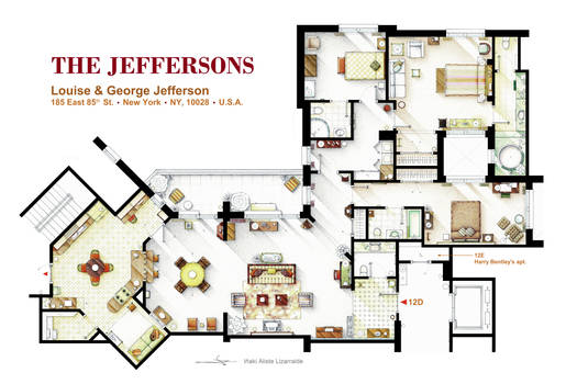 Floorplan from the TV series THE JEFFERSONS