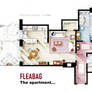 Floorplan of the apartment from FLEABAG.