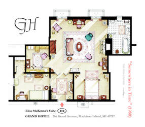 Floorplan from SOMEWHERE IN TIME (1980)