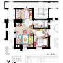 Floorplan of Catwoman's apt. from BATMAN RETURNS