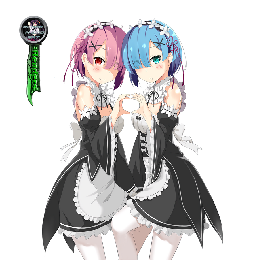 Re Zero Rem Ram Render by AkenoSenpaiRenders on DeviantArt