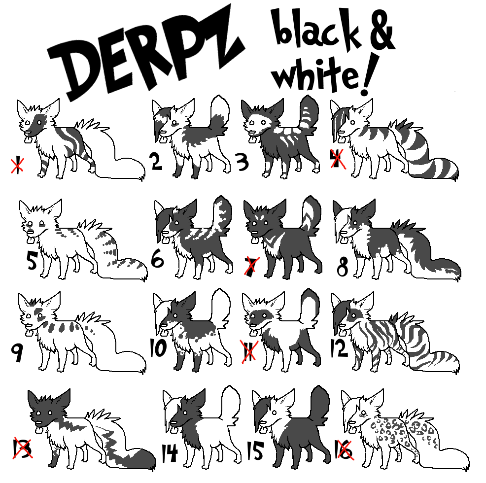 Derps - Black + White!