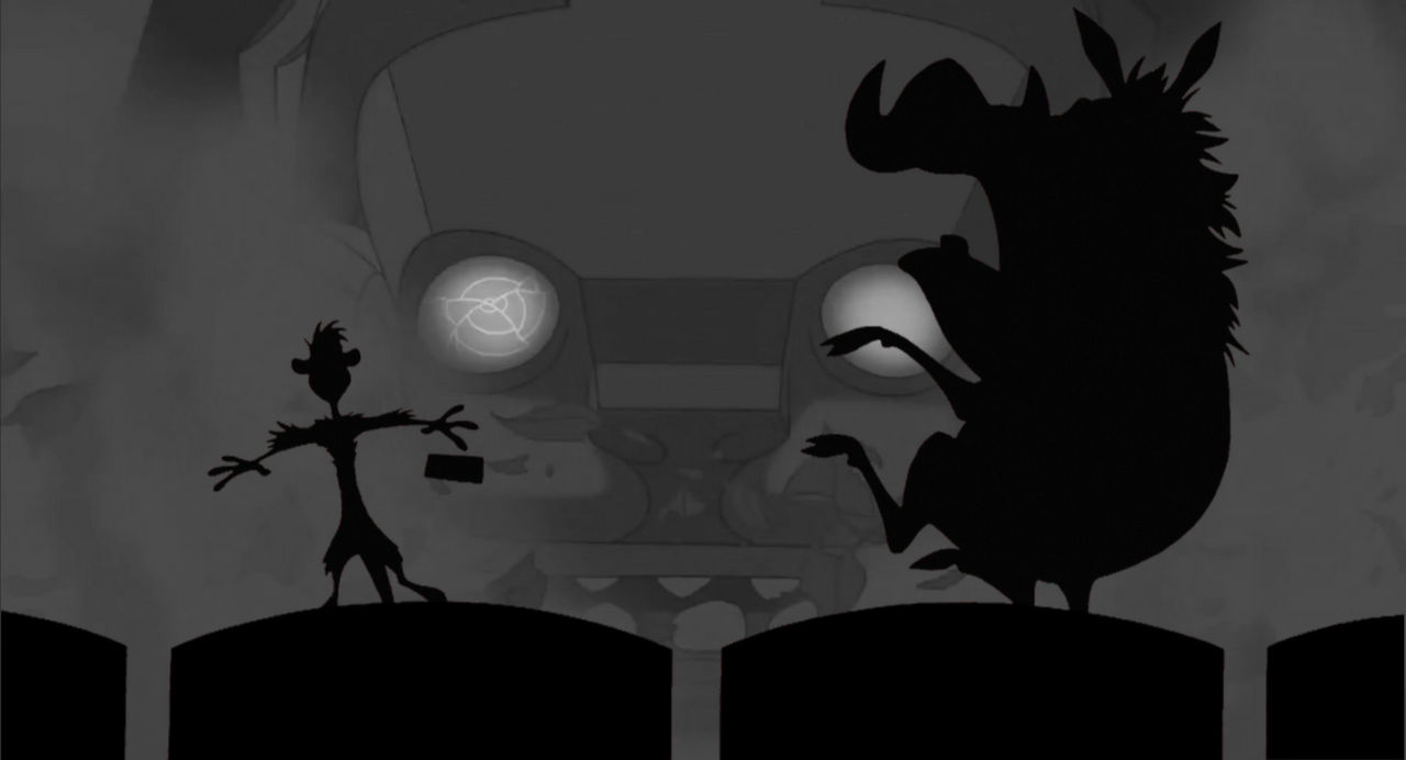 Timon and Pumbaa Scared at Stone Jaguar by benoyler on DeviantArt