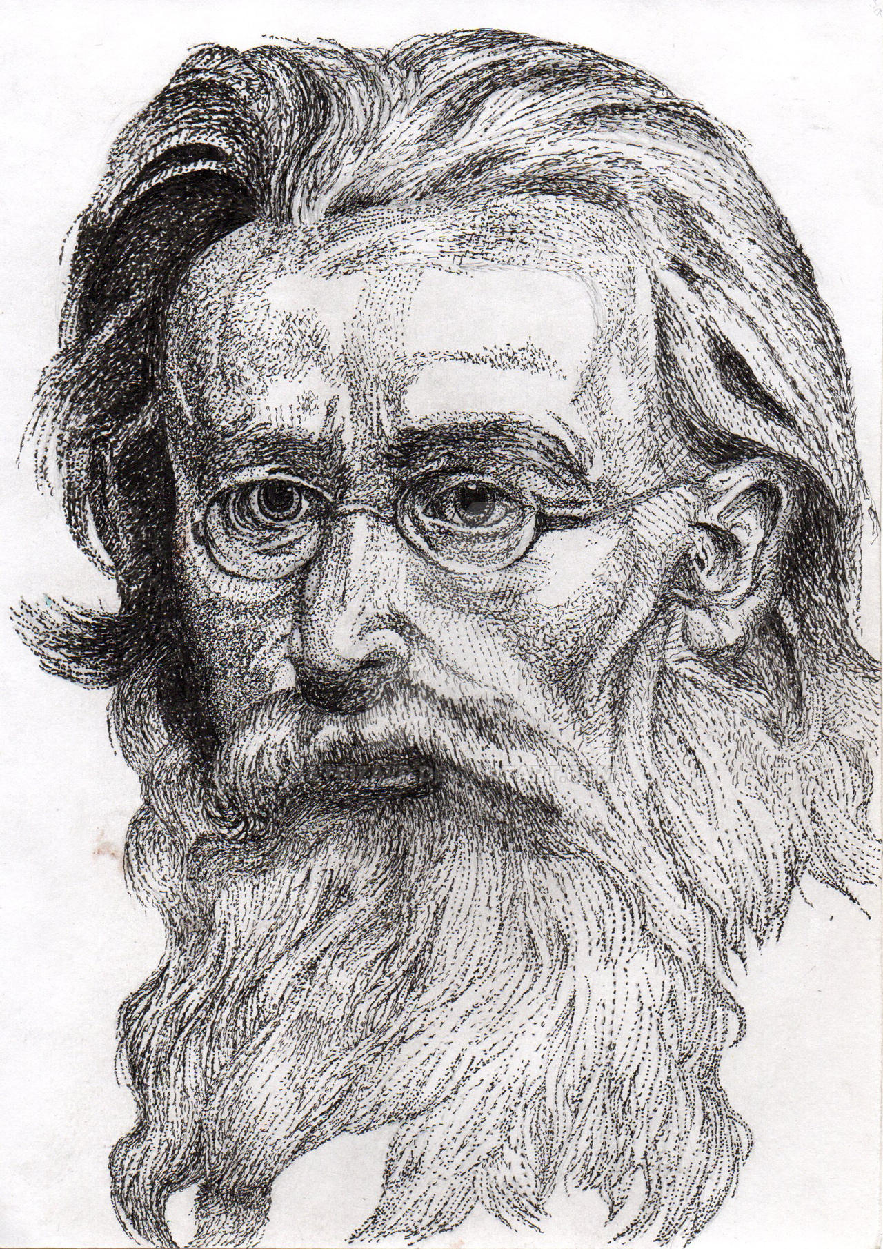 Stippling / Pointilism Old man