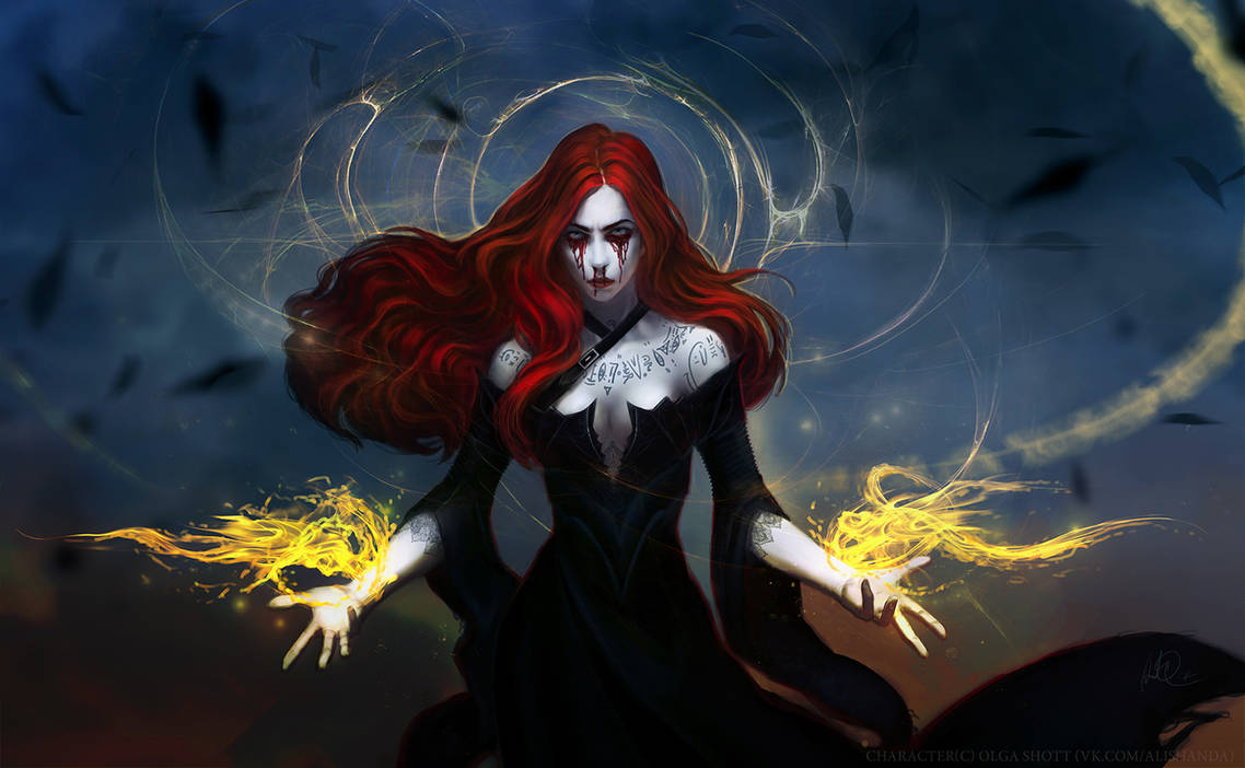 Рыжая ведьма 52.3. Фэнтези девушки с красными волосами. Рыжая ведьма. Ведьмы арты. Ведьма с красными волосами.