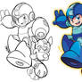 Inks to Colors - Mega Man and Rush