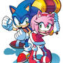 Sonic and Amy (Coloring Commission)