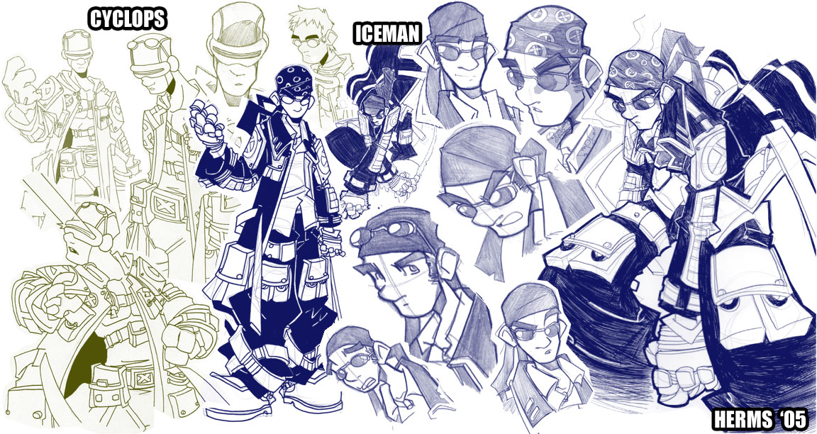 Sketches-Cyclops and Iceman