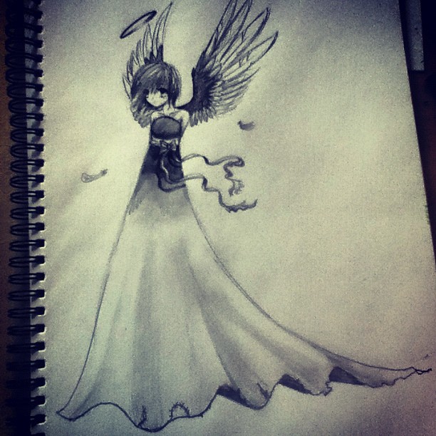 Anime angel - Pencil Sketch by LookAliveHolly on DeviantArt Anime angel - Pencil Sketch by LookAliveHolly on DeviantArt