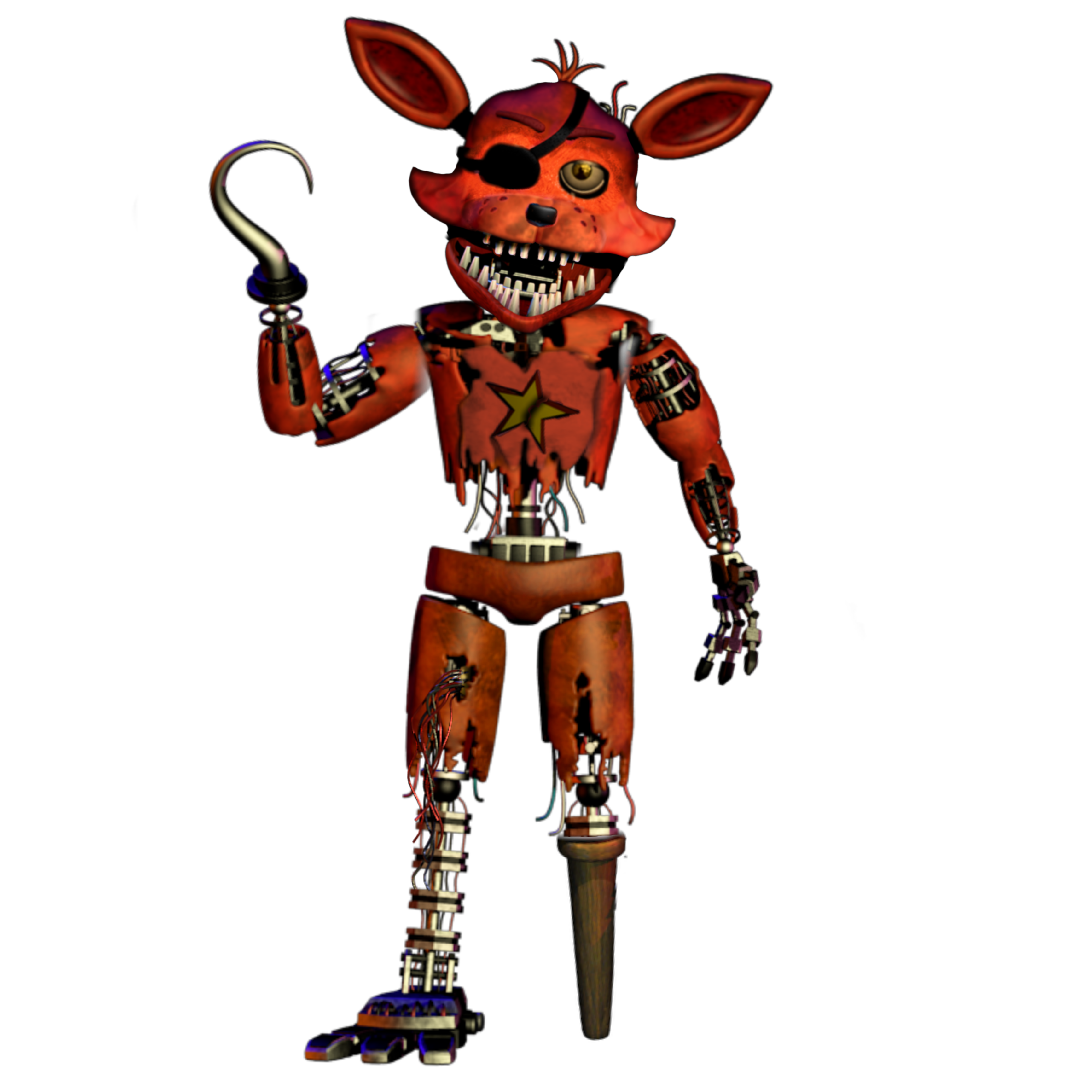 C4D FNaF-Withered Foxy Render Remake by IFazbear14I on DeviantArt