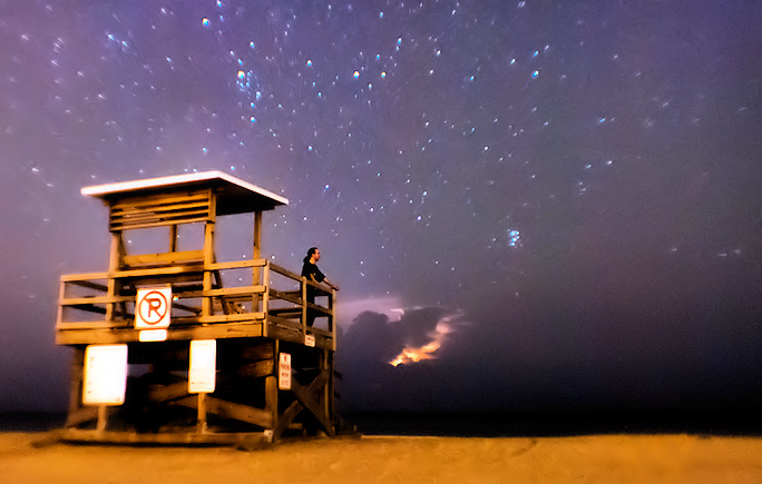 Vilano Beach, FL at night.