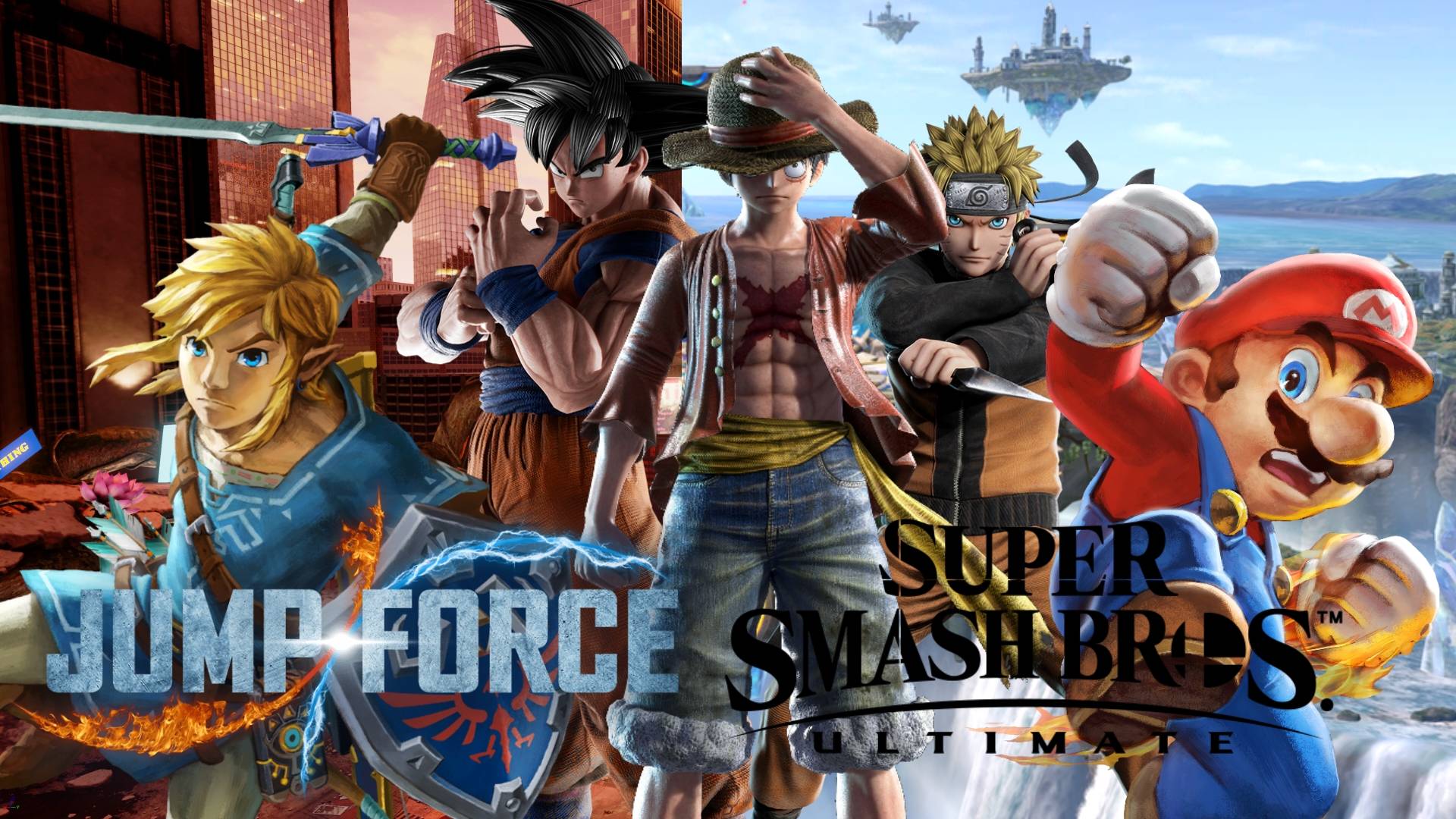 Mario, Link, Goku, Naruto, Luffy by GokuDRyuzaki on DeviantArt Mario, Link, Goku, Naruto, Luffy by GokuDRyuzaki on DeviantArt