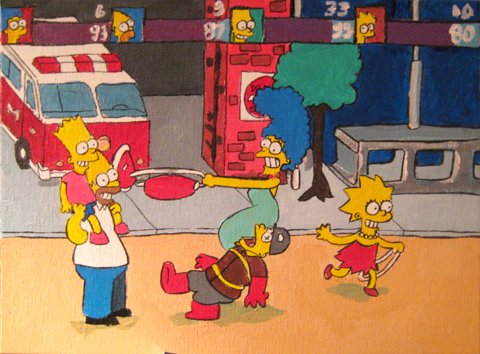Simpson Poiting Simpsons Painting by steverinoz on DeviantArt