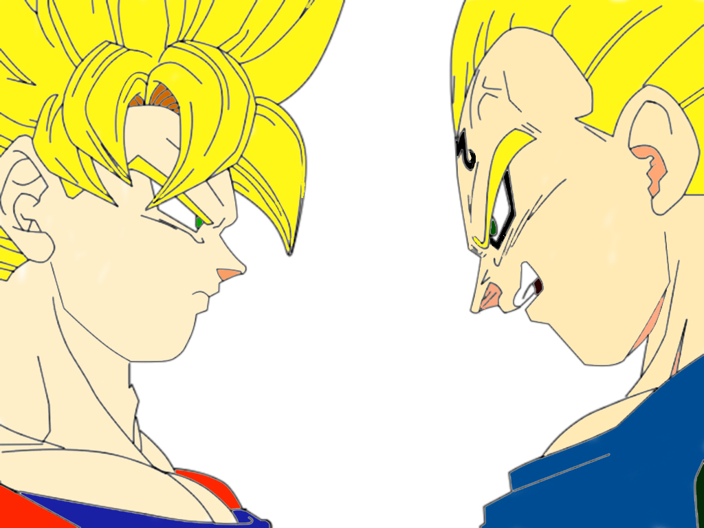 Majin Vegeta vs. Goku by bibloodykisses on DeviantArt