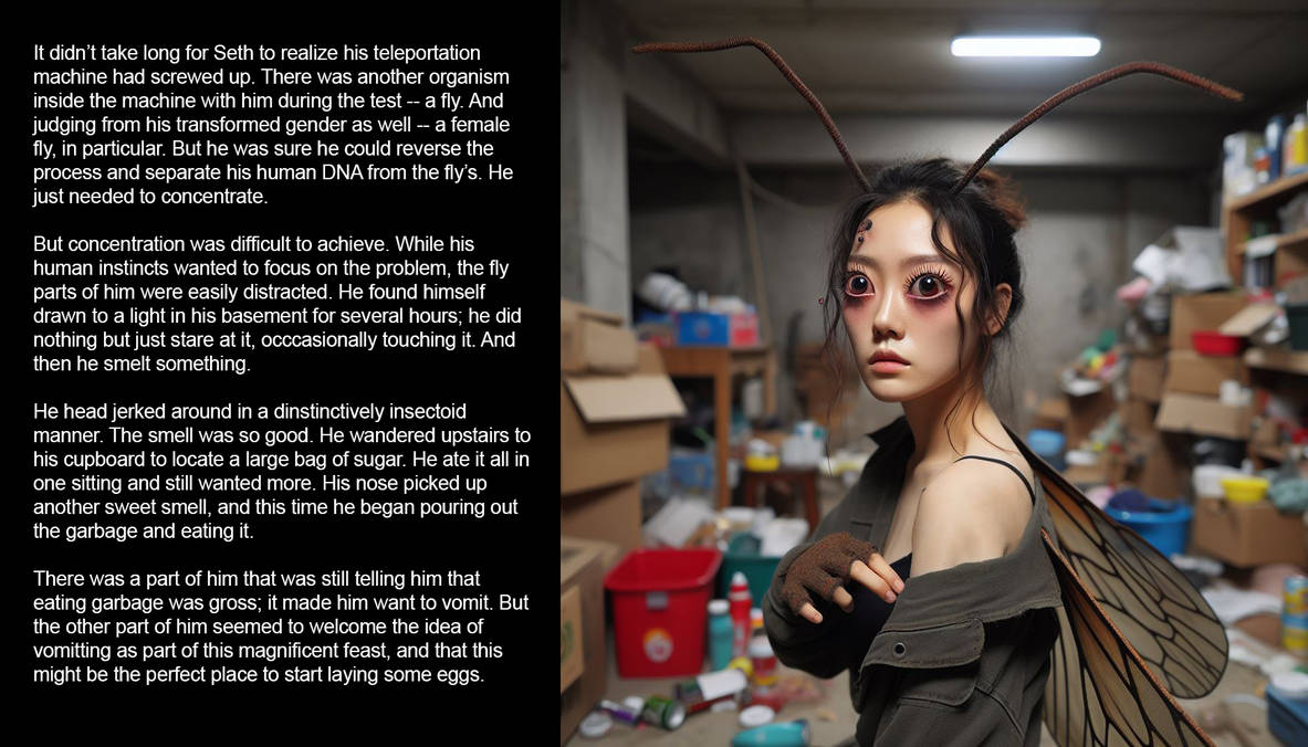 The Fly (A Sci-Fi TG Transformation Caption) by greatshift on DeviantArt