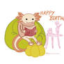 Axolotl birthday card