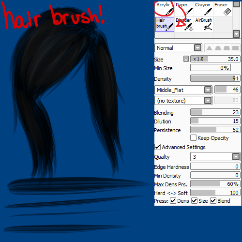 Hair Brush Settings!