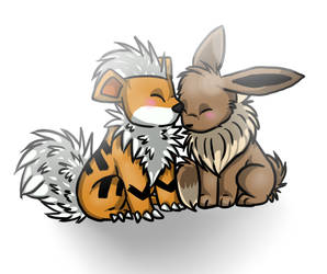 Eevee and Growlithe