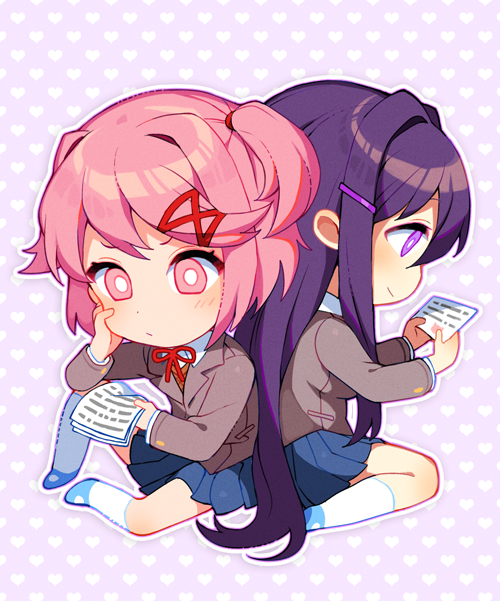 Valentines Natsuki And Yuri Chibis By Satchely On DeviantArt valentines-natsuki-and-yuri-chibis-by-satchely-on-deviantart
