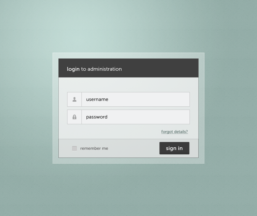 admin panel login page - minimalistic by skaars-cz on DeviantArt