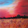 Autumn Harvest Landcape in Oils